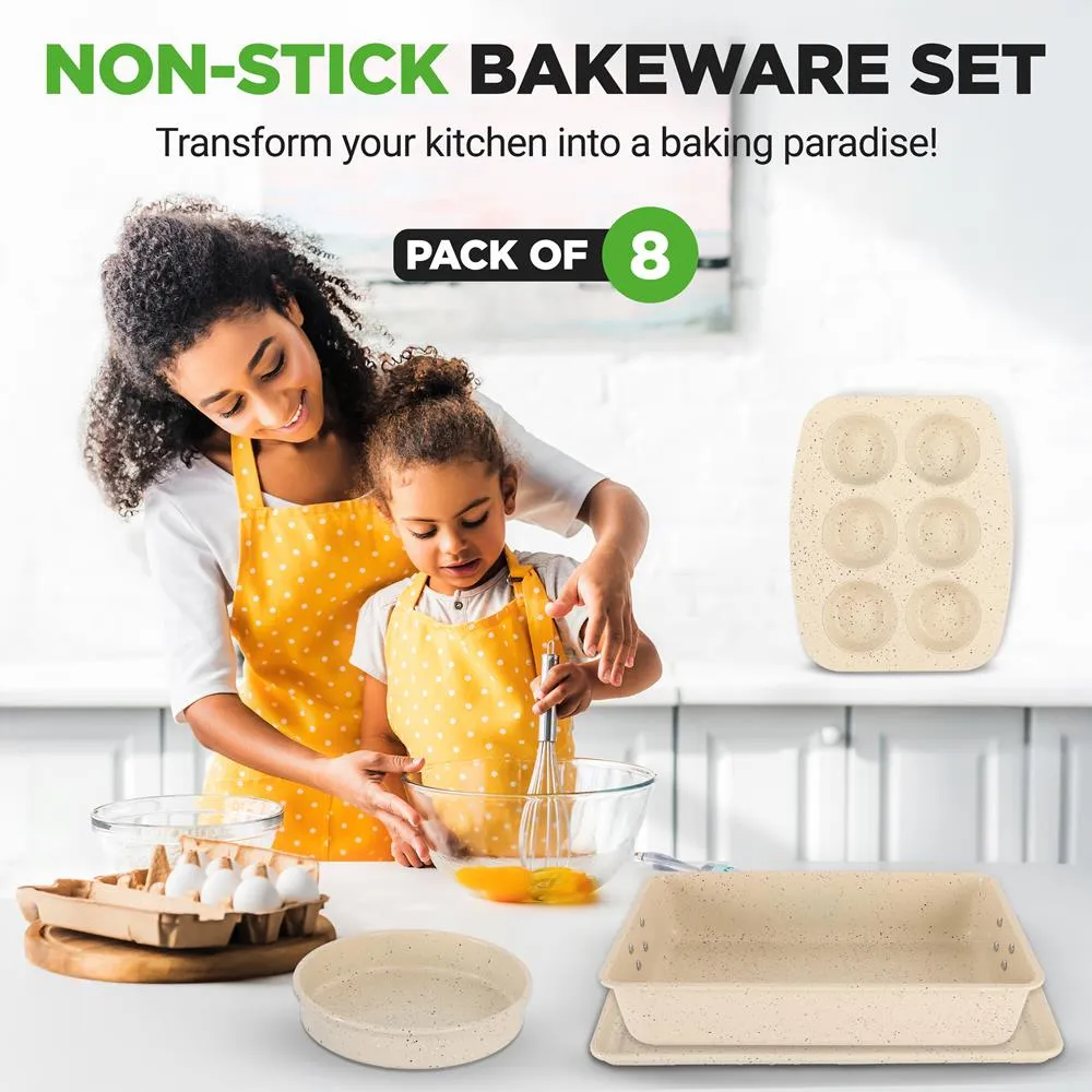 Nutrichef set 8 moules pâtisserie antiadhésifs acier crème
