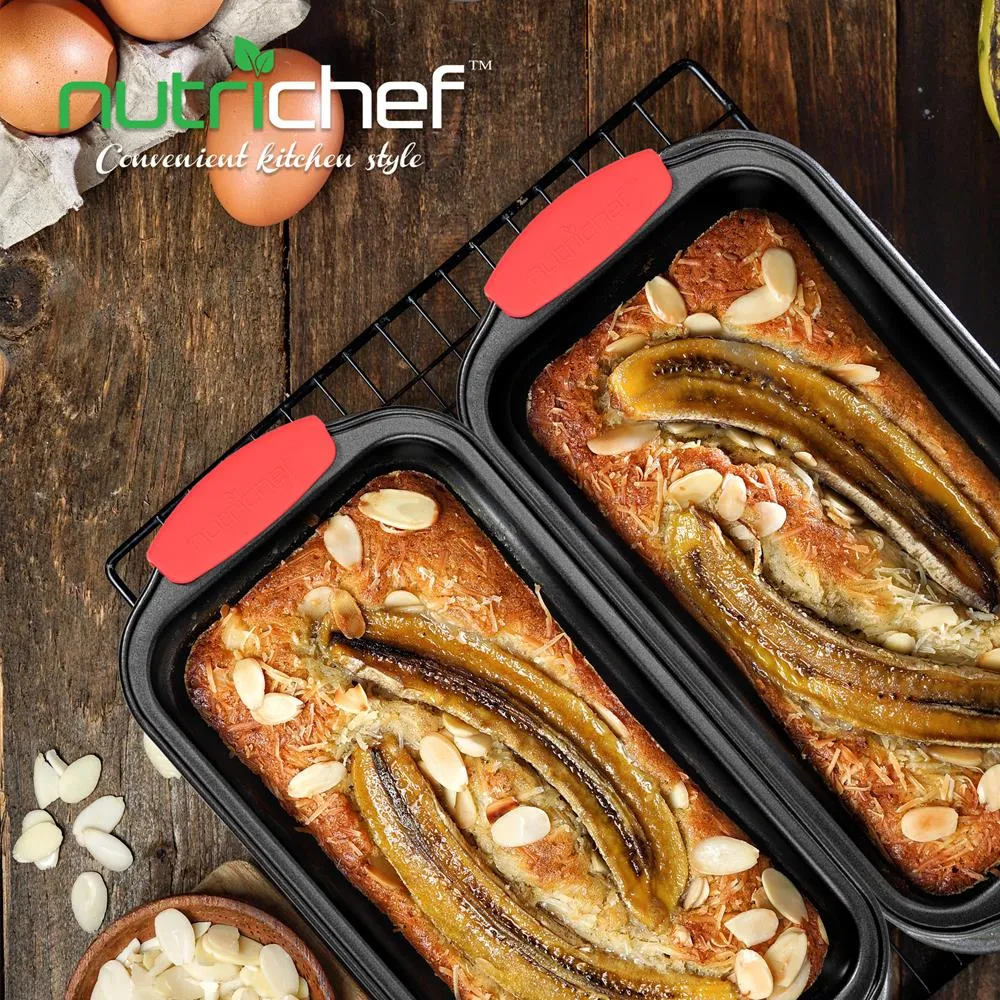 Nutrichef moule à cake noir poignées silicone antiadhésif