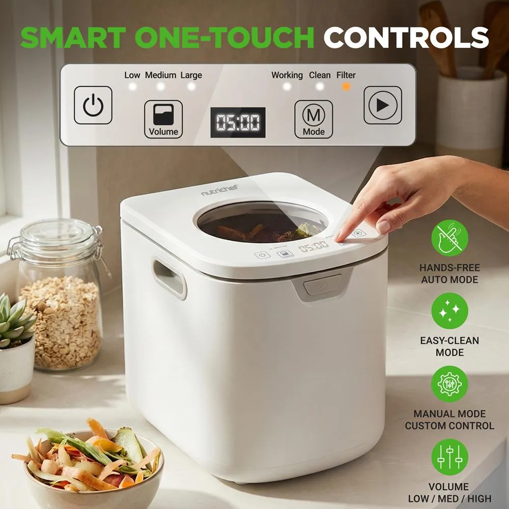 Nutrichef composteur électrique 4L blanc silencieux inodore