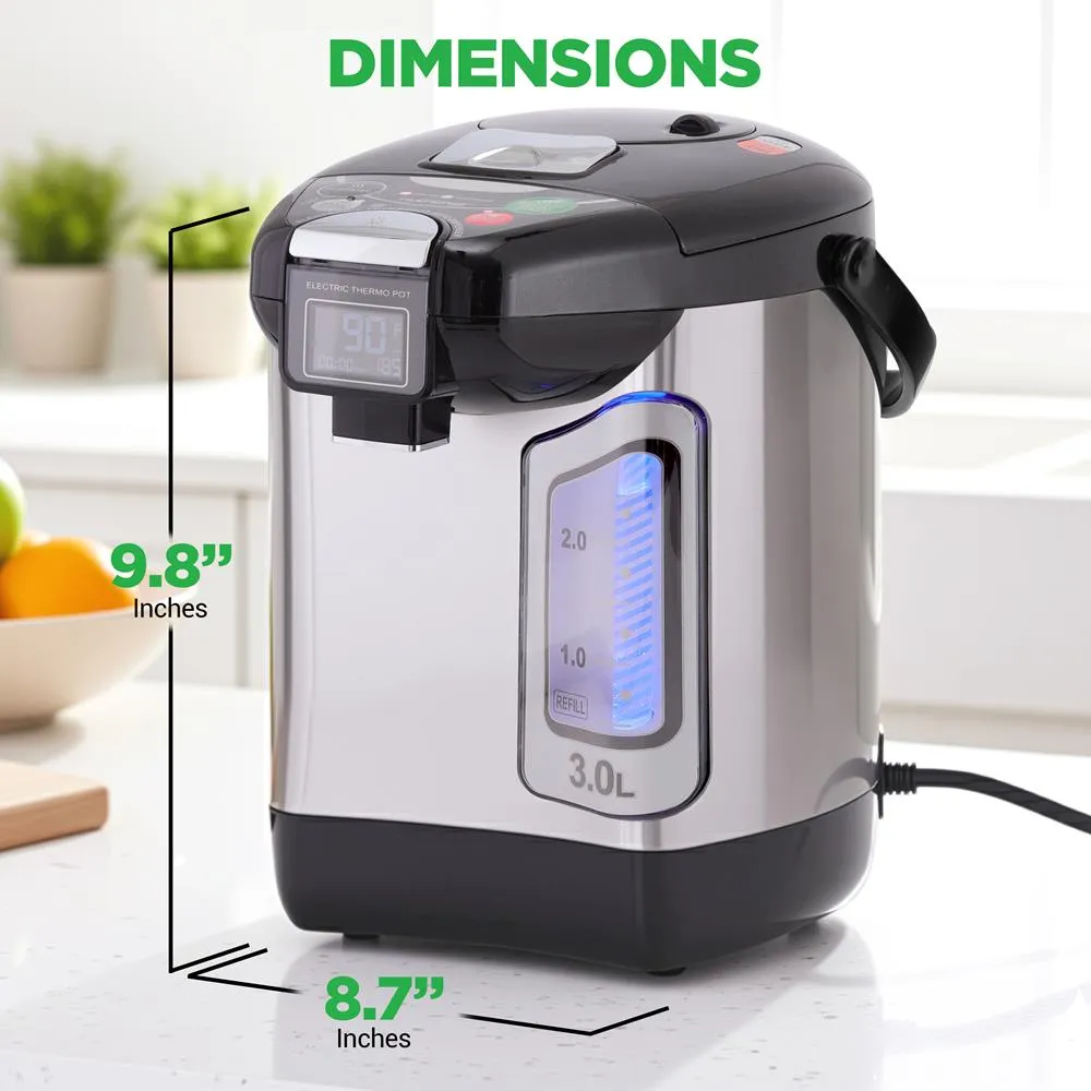 Nutrichef Digital Water Boiler 3L bouilloire inox 3 L