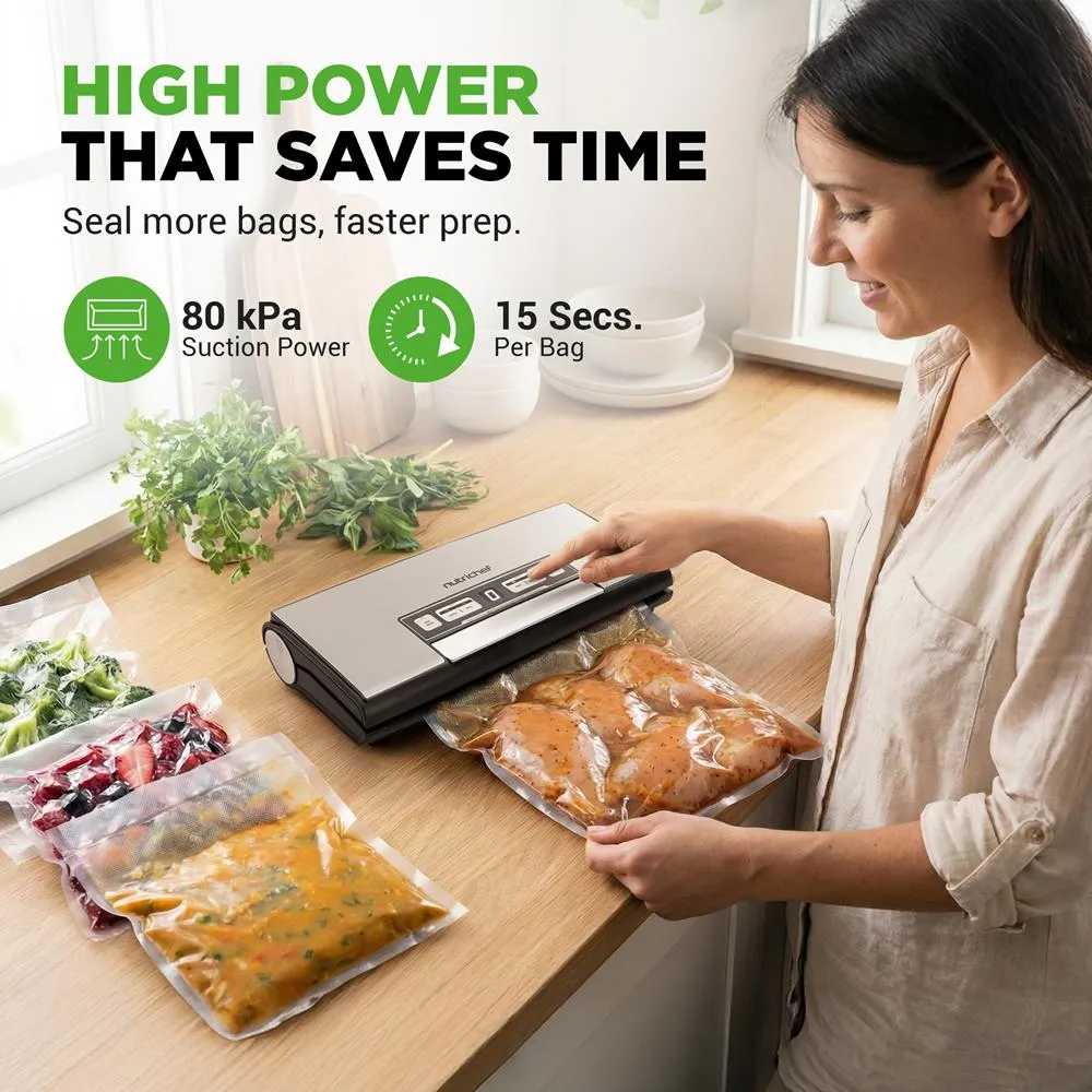 Nutrichef machine sous vide 80 kPa argent avec cutter