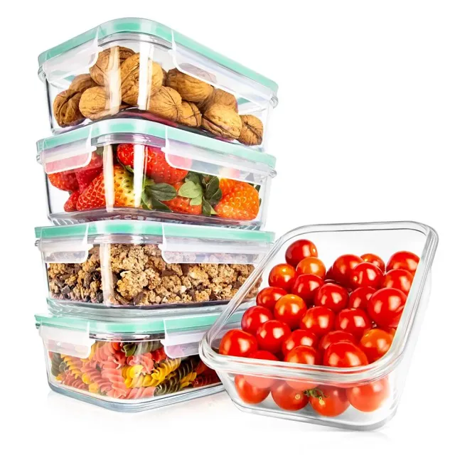 Nutrichef Boîtes Verre Hermétiques 30 Oz Lot 5