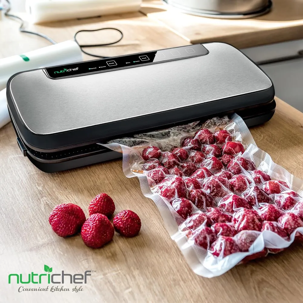 Nutrichef machine sous vide inox sachets bouchon vin