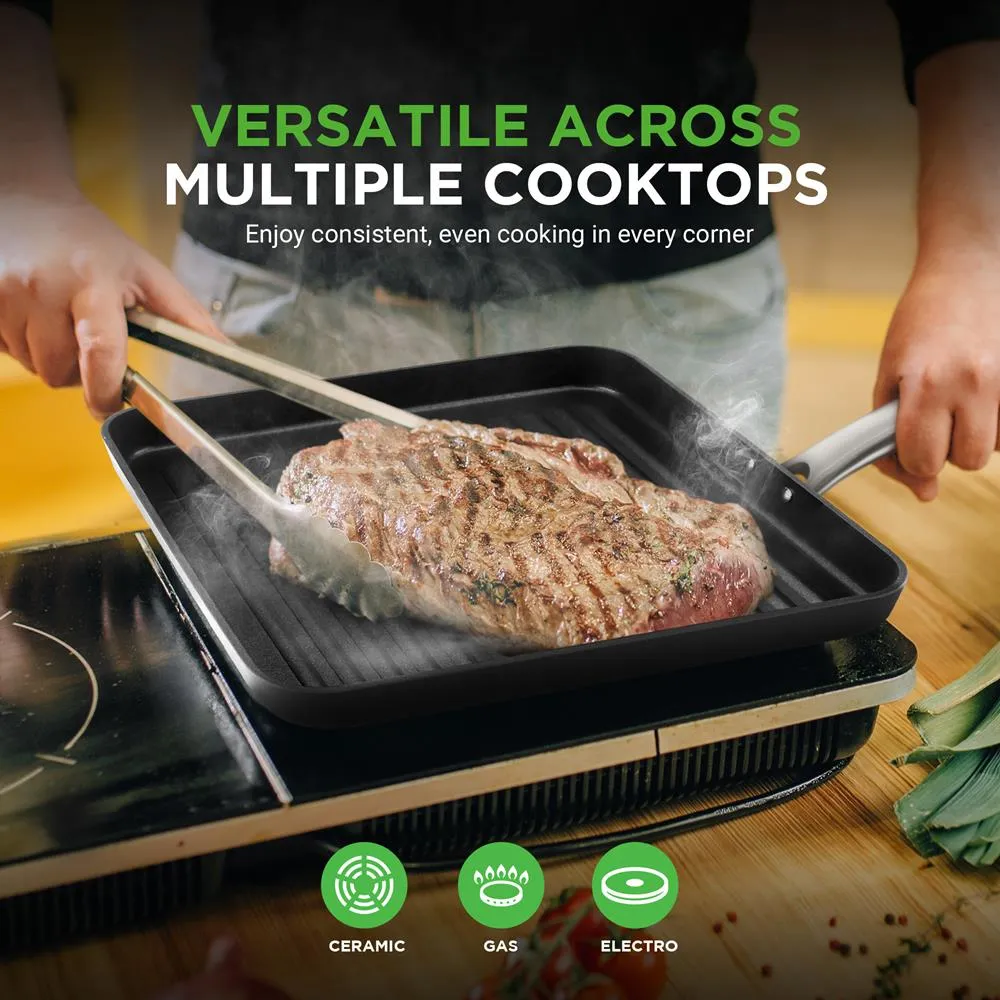 Nutrichef NCGRP38 poêle grill 28 cm antiadhésive