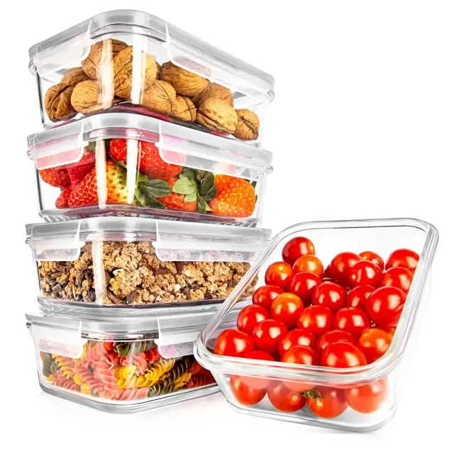Nutrichef boîtes verre borosilicate 10 pièces grises 850 ml