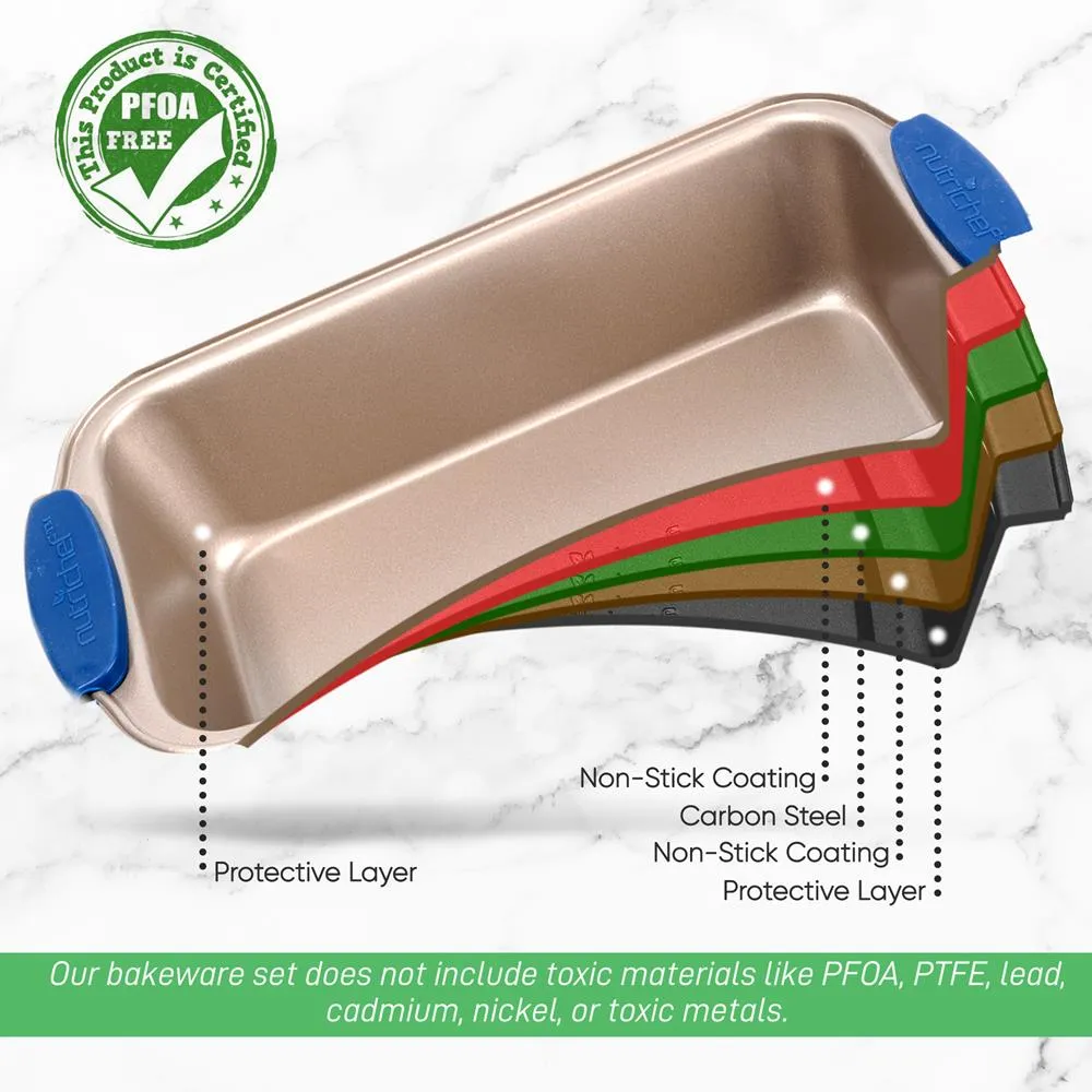 Nutrichef moule à cake doré poignées silicone 29 cm