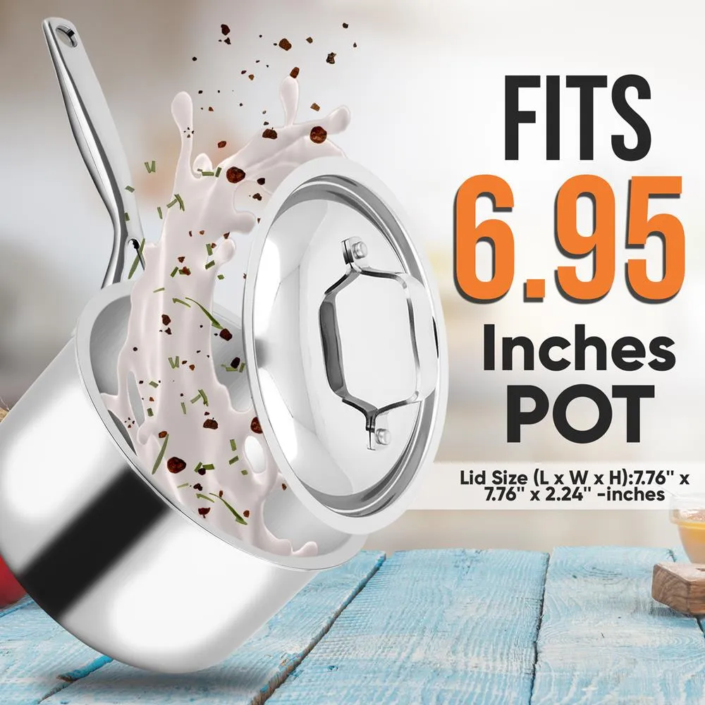 Nutrichef couvercle inox 3 QT pour faitout NCSSX45