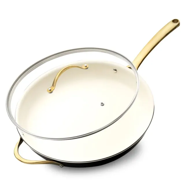 Nutrichef NCHGLDX14 poêle 35 cm antiadhésive couvercle