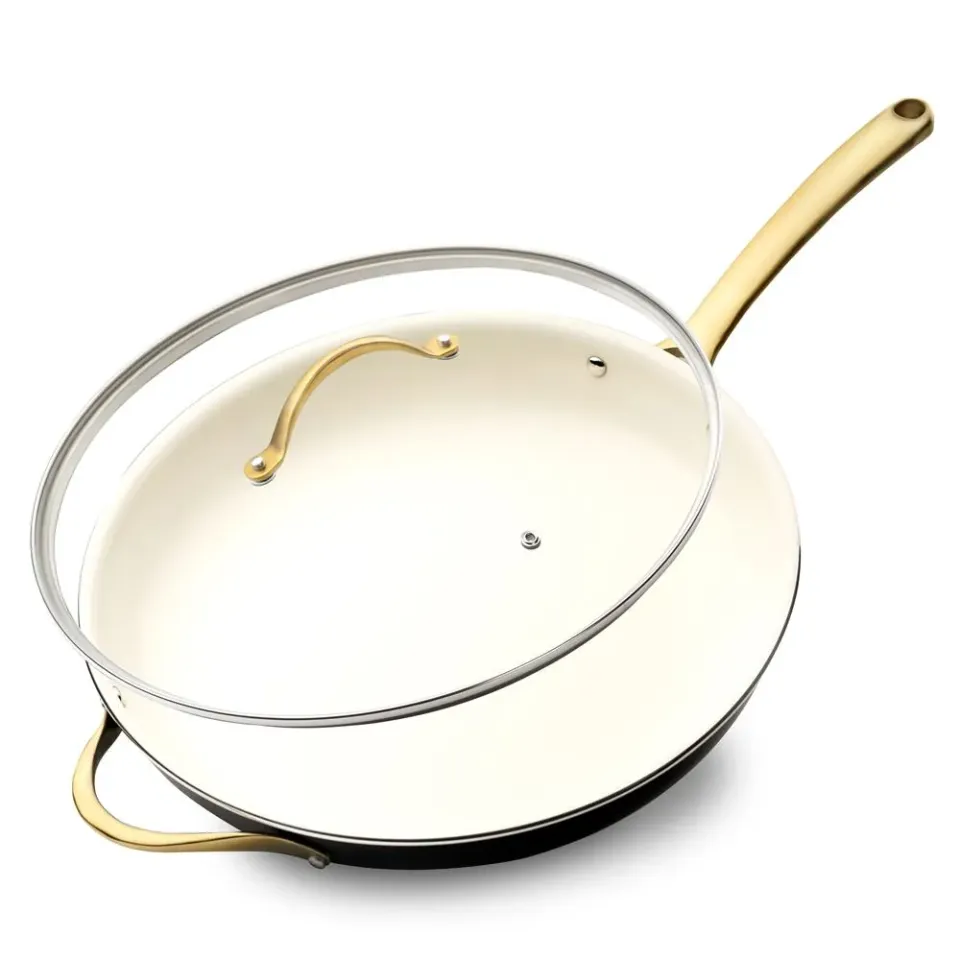 Nutrichef NCHGLDX14 poêle 35 cm antiadhésive couvercle