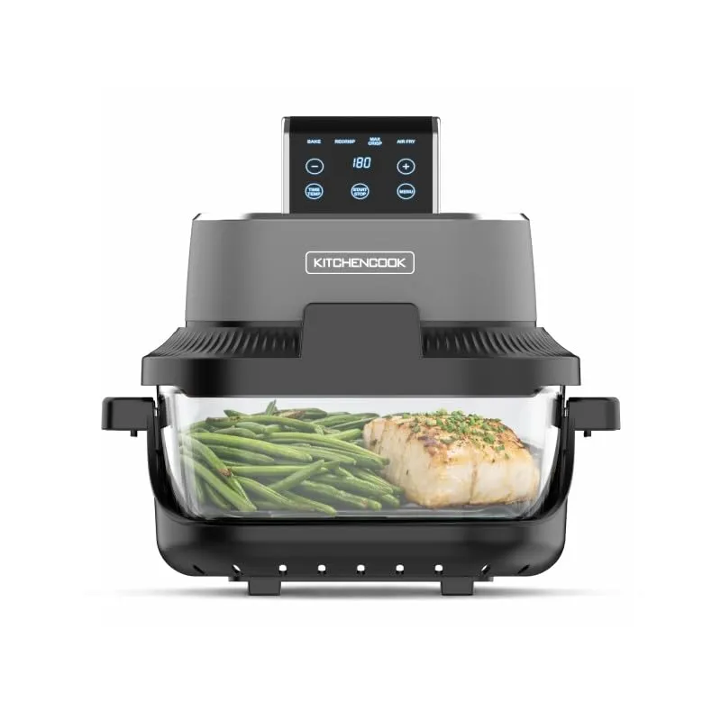 Kitchencook Crispx friteuse à air verre 4L+1,5L panoramique