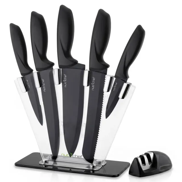 Nutrichef set couteaux inox 7 pièces support affûteur