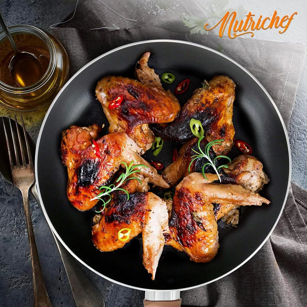 Nutrichef poêle 25 cm antiadhésive noire sans PFOA