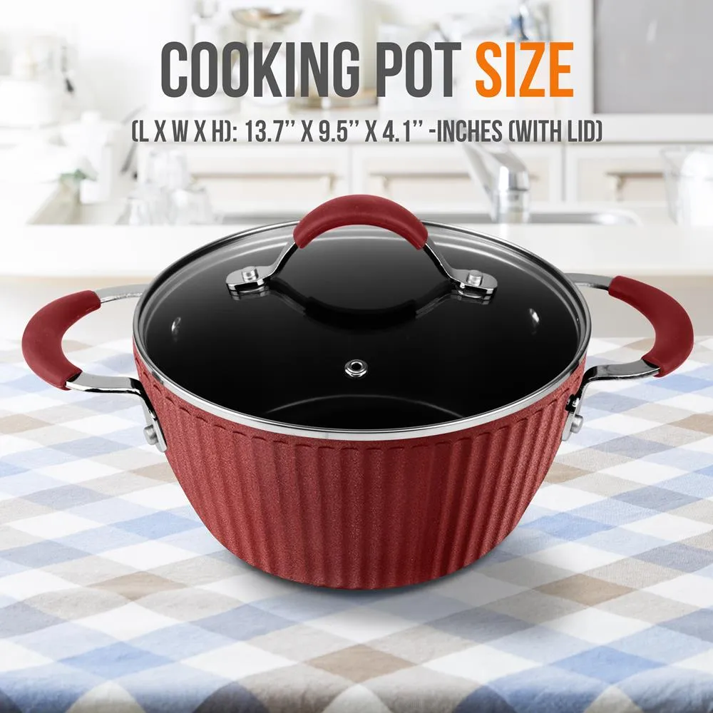 Nutrichef faitout cocotte antiadhésive 3,6 L avec couvercle