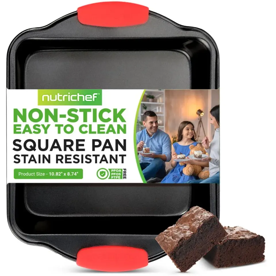 Nutrichef plat carré four noir 27 cm antiadhésif
