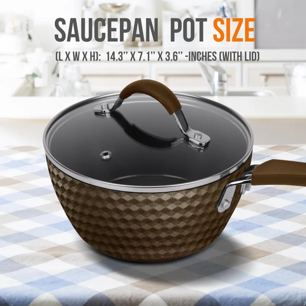 Nutrichef Casserole 1,7 Qt Antiadhésive Induction avec Couvercle