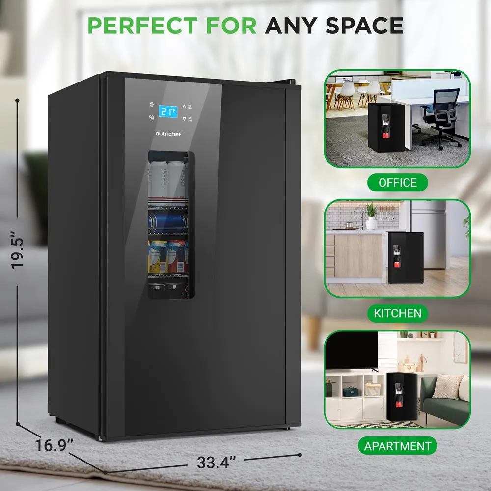 Nutrichef Mini Frigo Boissons 108 Canettes Porte Vitrée