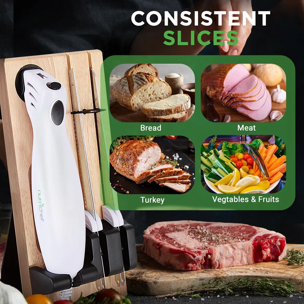 Nutrichef couteau électrique bois 100W 2 lames