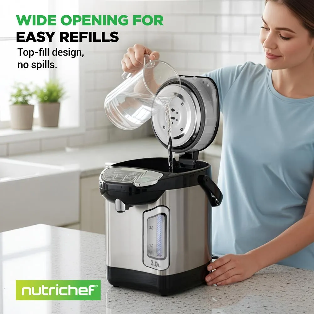 Nutrichef bouilloire distributeur eau chaude 3 L inox