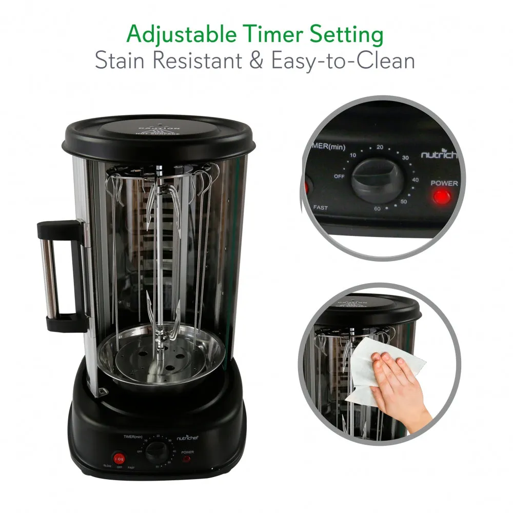 Nutrichef four vertical rôtissoire kebab 1500 W