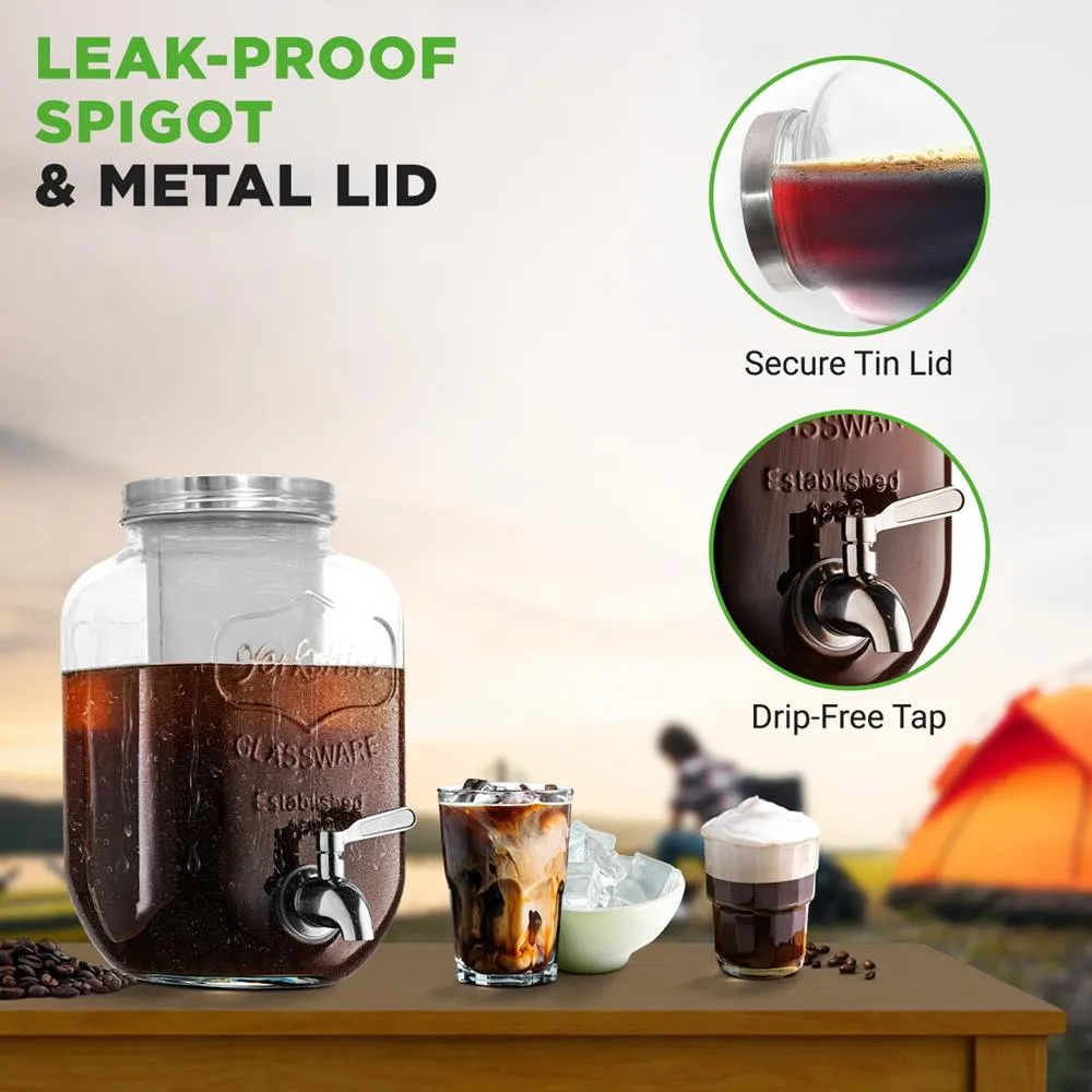 Nutrichef NCCOFF87 fontaine cold brew 3,8 L verre