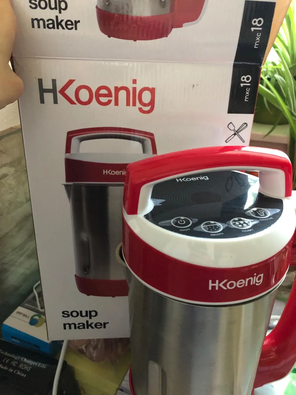 H.Koenig MXC18 blender chauffant 1,1L rouge soupe mixée
