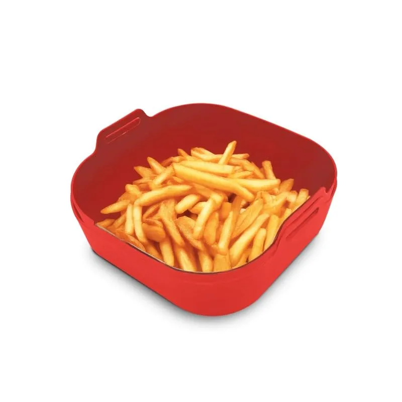 KITCHENCOOK Silipot Square panier silicone air fryer lot 2 rouge