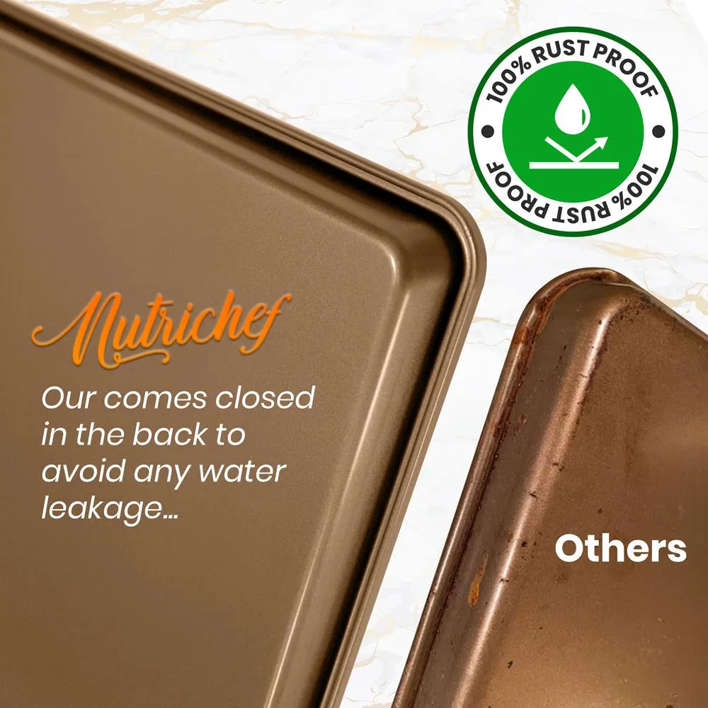 Nutrichef NCLG1GD plaque de cuisson XL 22x16 dorée antiadhésive