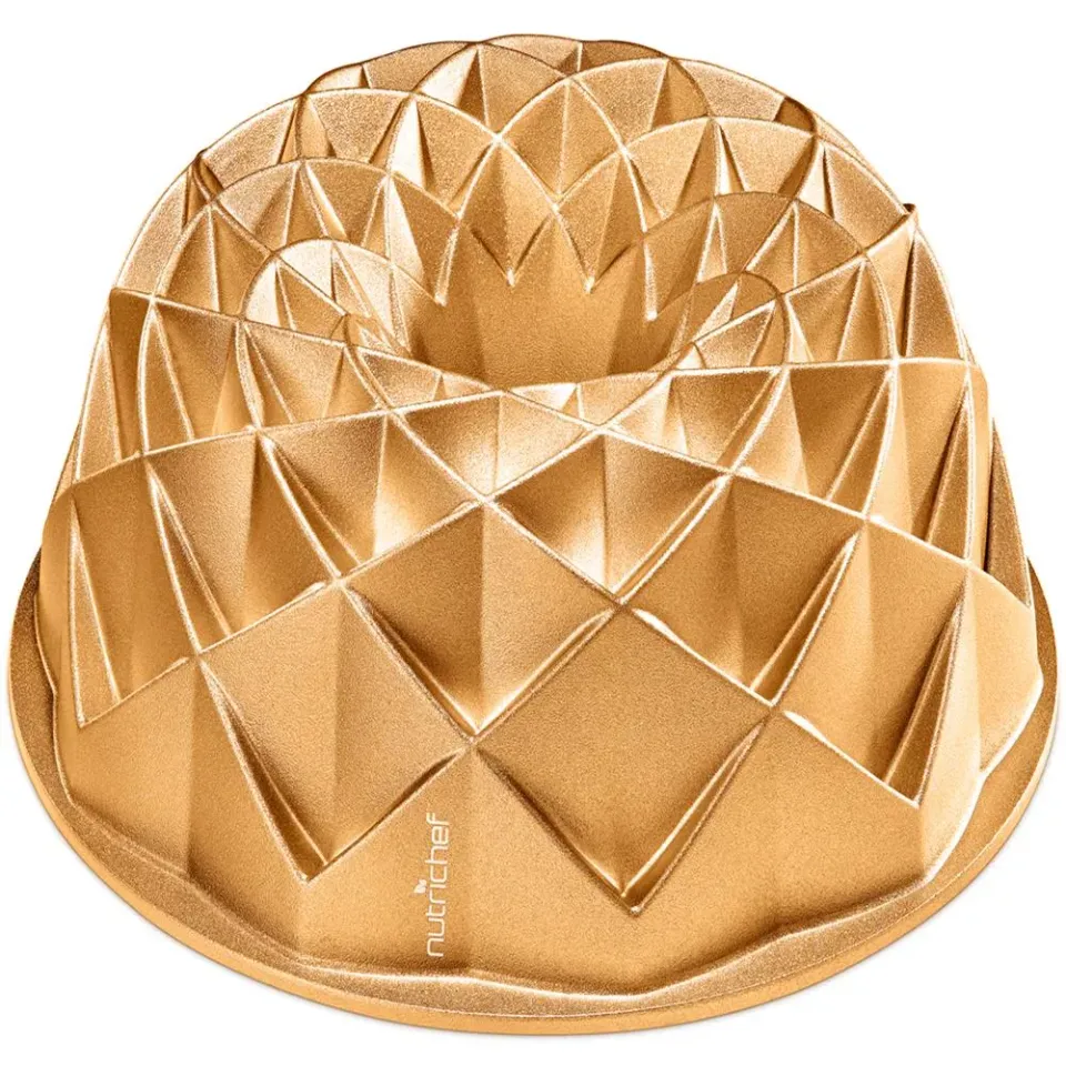 Nutrichef moule bundt aluminium doré 9 pouces antiadhésif
