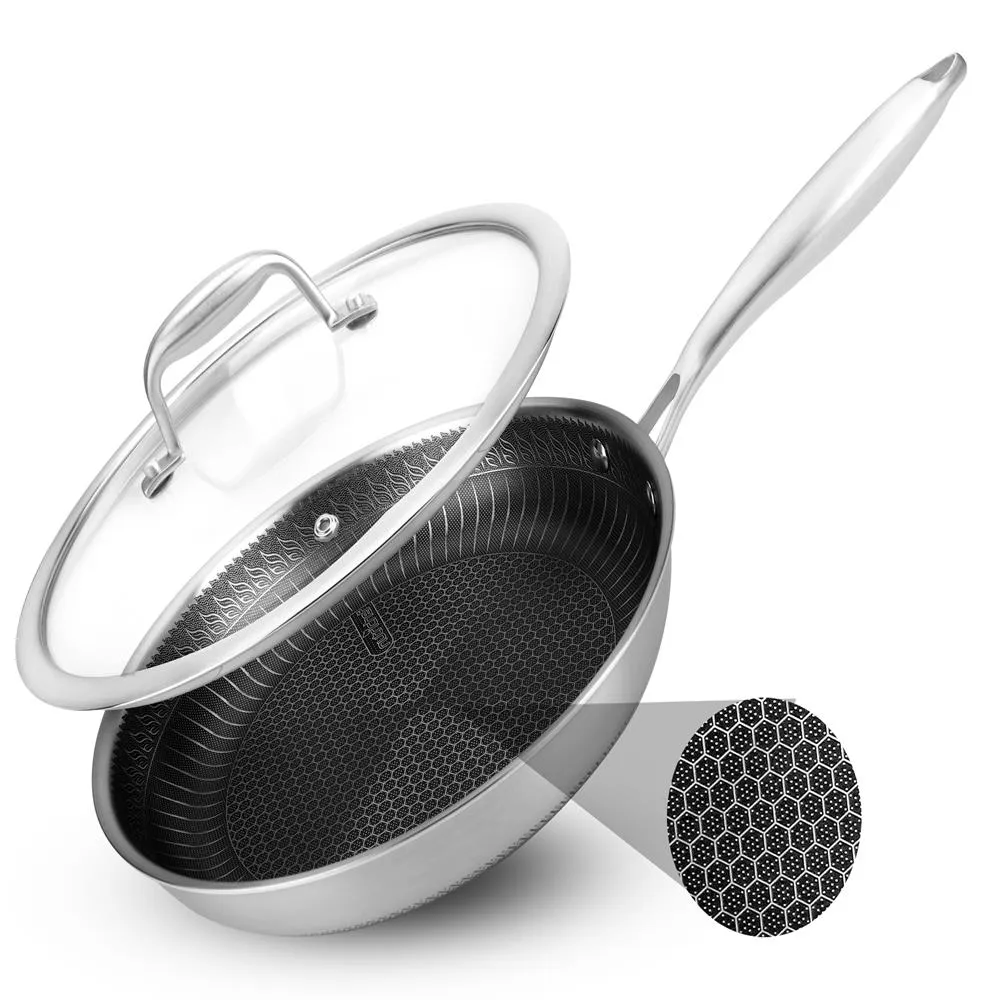 Nutrichef NC3PL10 poêle 25 cm inox avec couvercle
