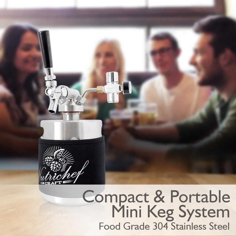 Nutrichef mini fût bière inox 64 oz 1,9 L avec robinet