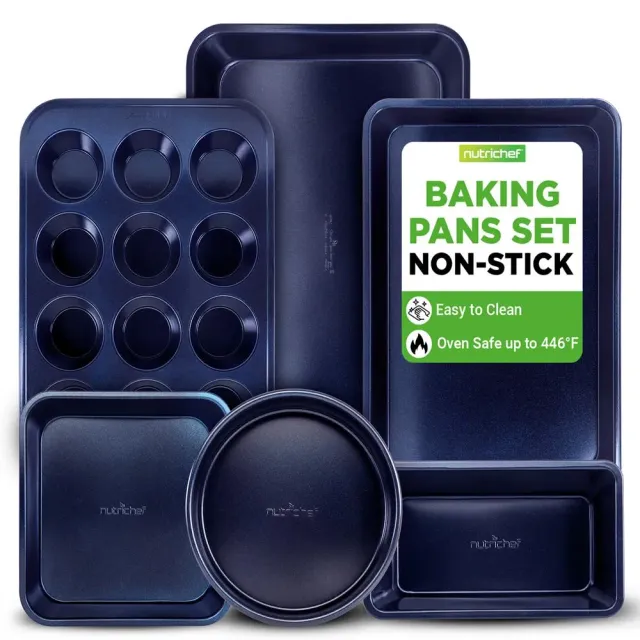 Nutrichef 6 pièces set moules four antiadhésifs acier