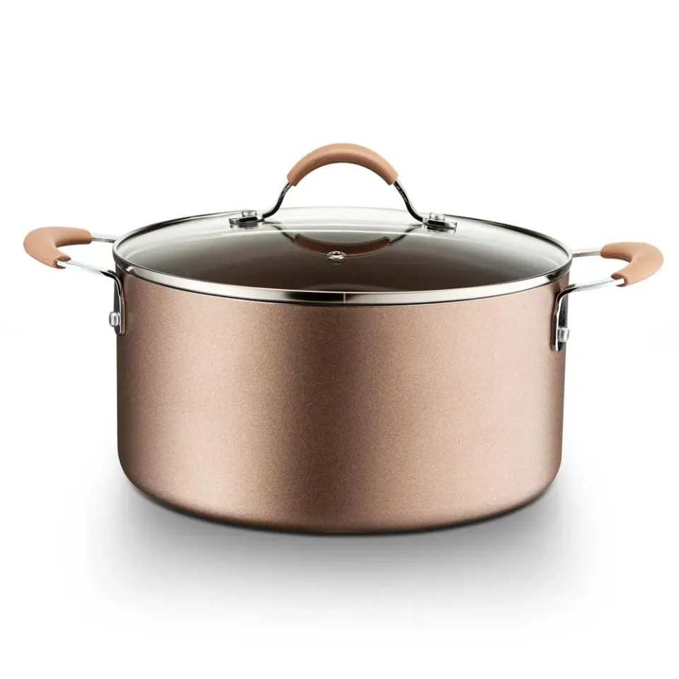 Nutrichef cocotte 5 Qt antiadhésive couvercle verre induction