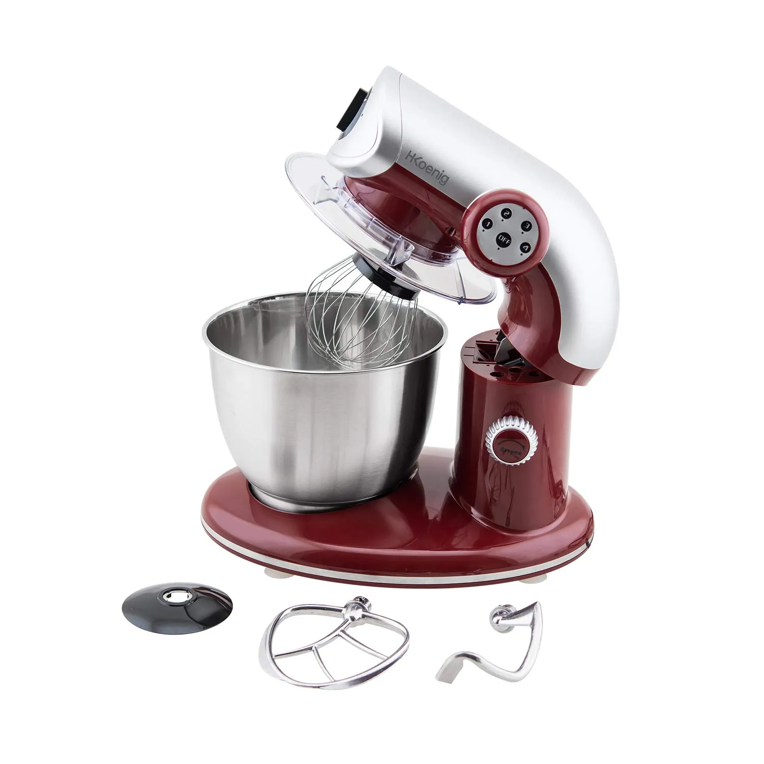 H.Koenig KM80 robot pétrin rouge 5.5L 1000W