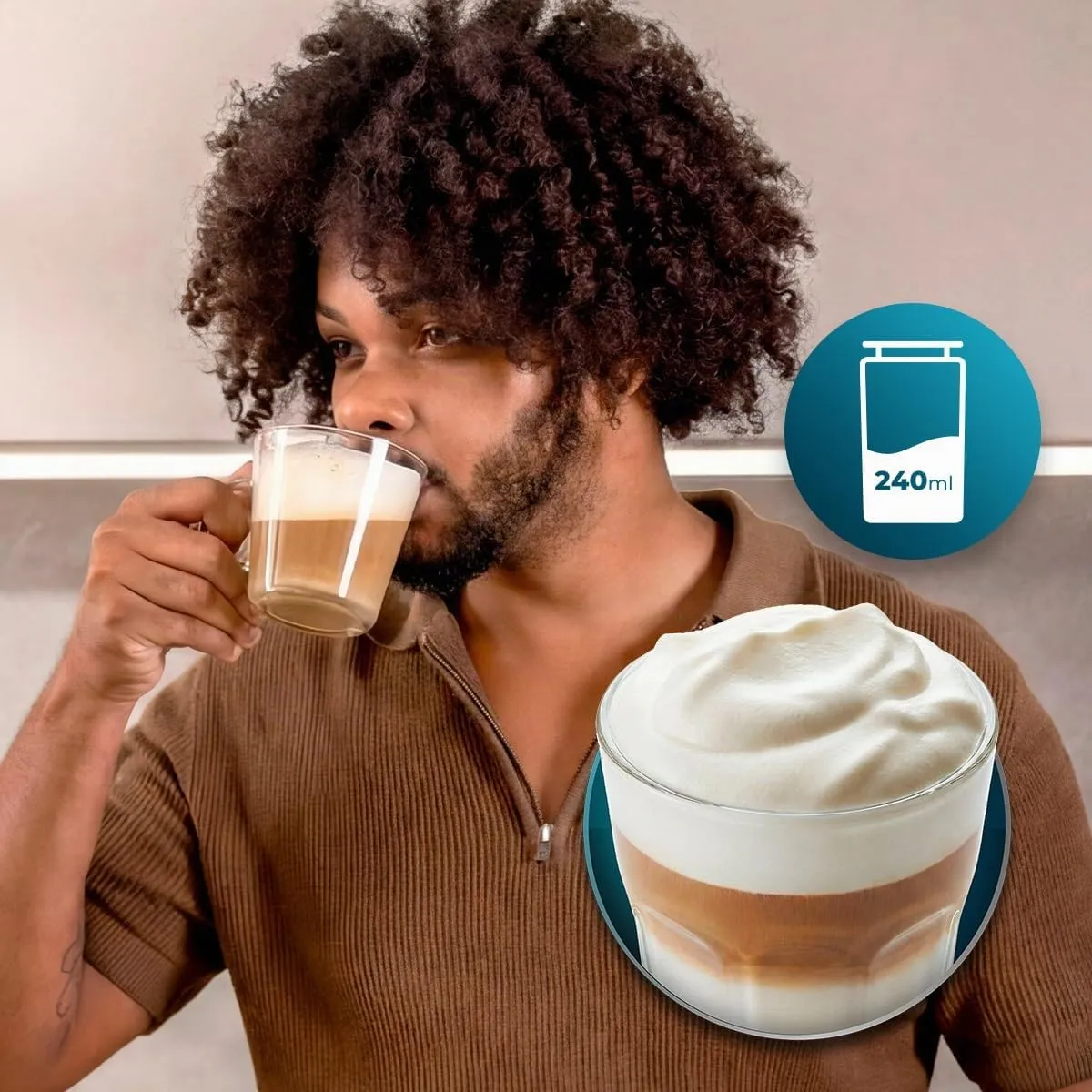 Cecotec Cremmaet Lungo Latte Art machine à café grains 19 bars