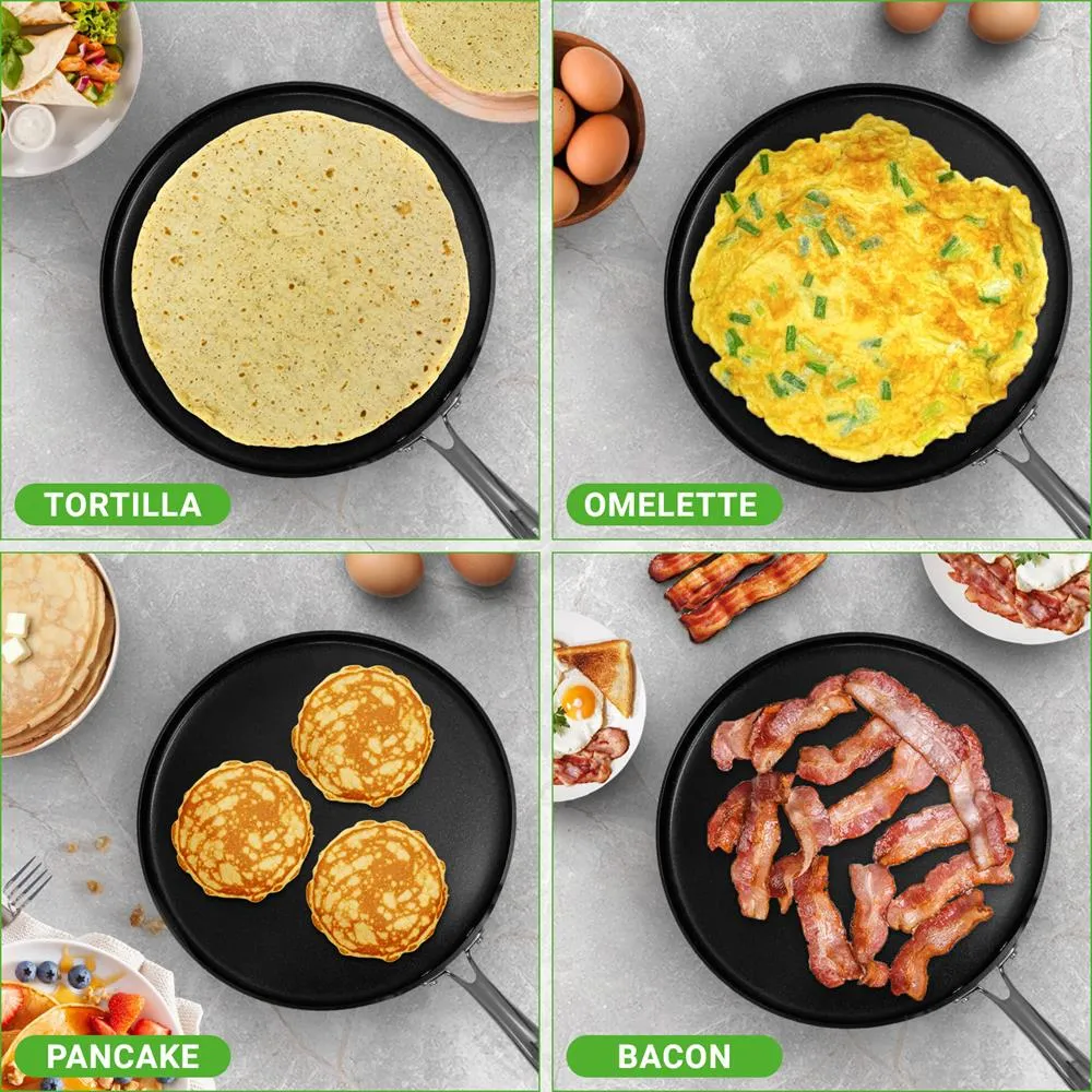 Nutrichef poêle à crêpes 30 cm antiadhésive crêpière