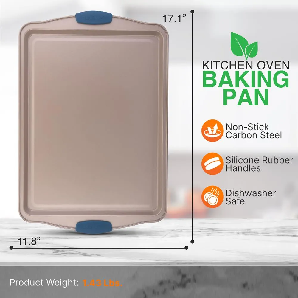 Nutrichef plaque de cuisson antiadhésive dorée 43,5 cm