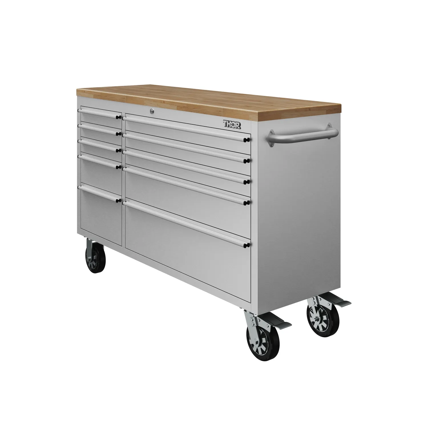 Thor 55 pouces établi mobile 10 tiroirs inox