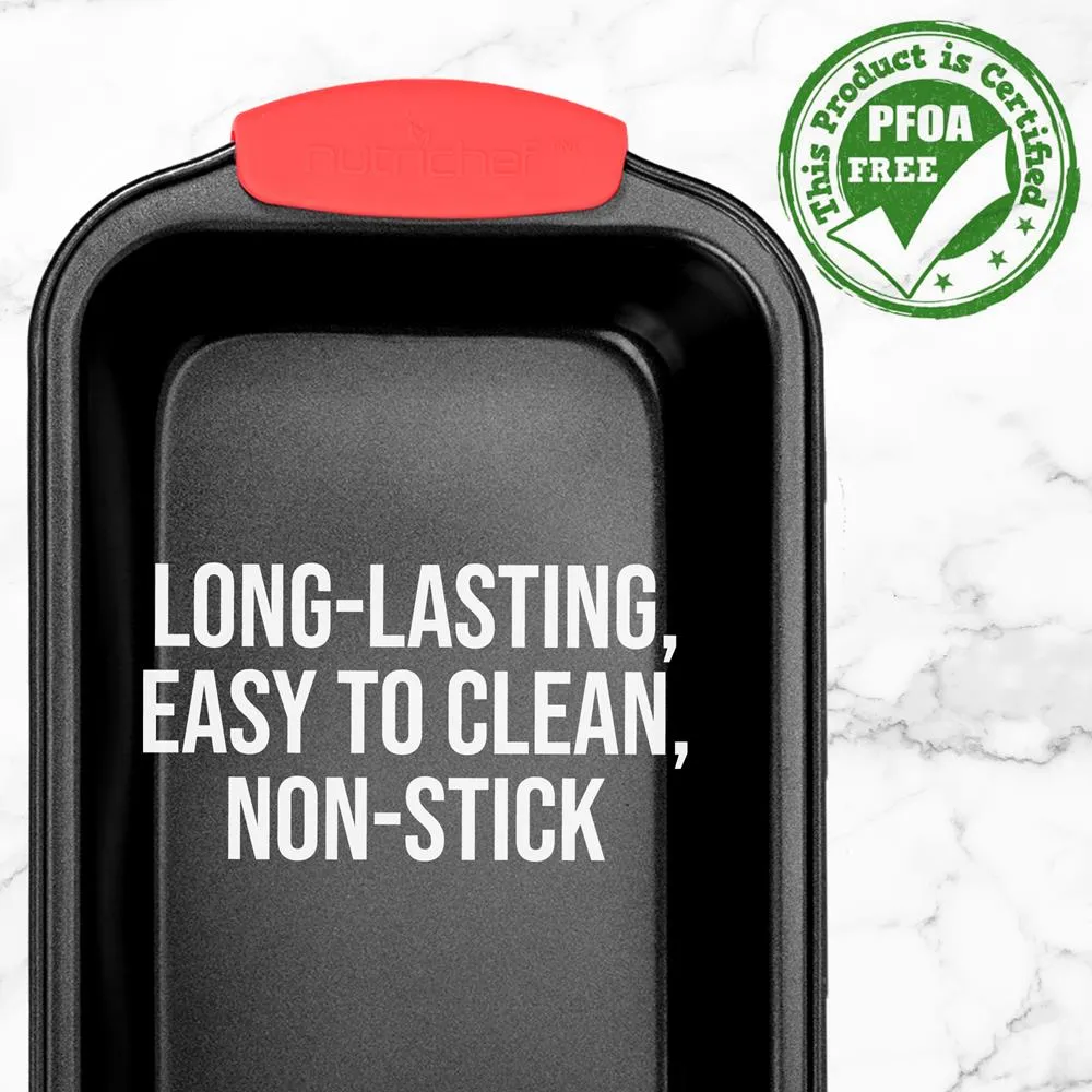 Nutrichef moule à cake noir poignées silicone antiadhésif