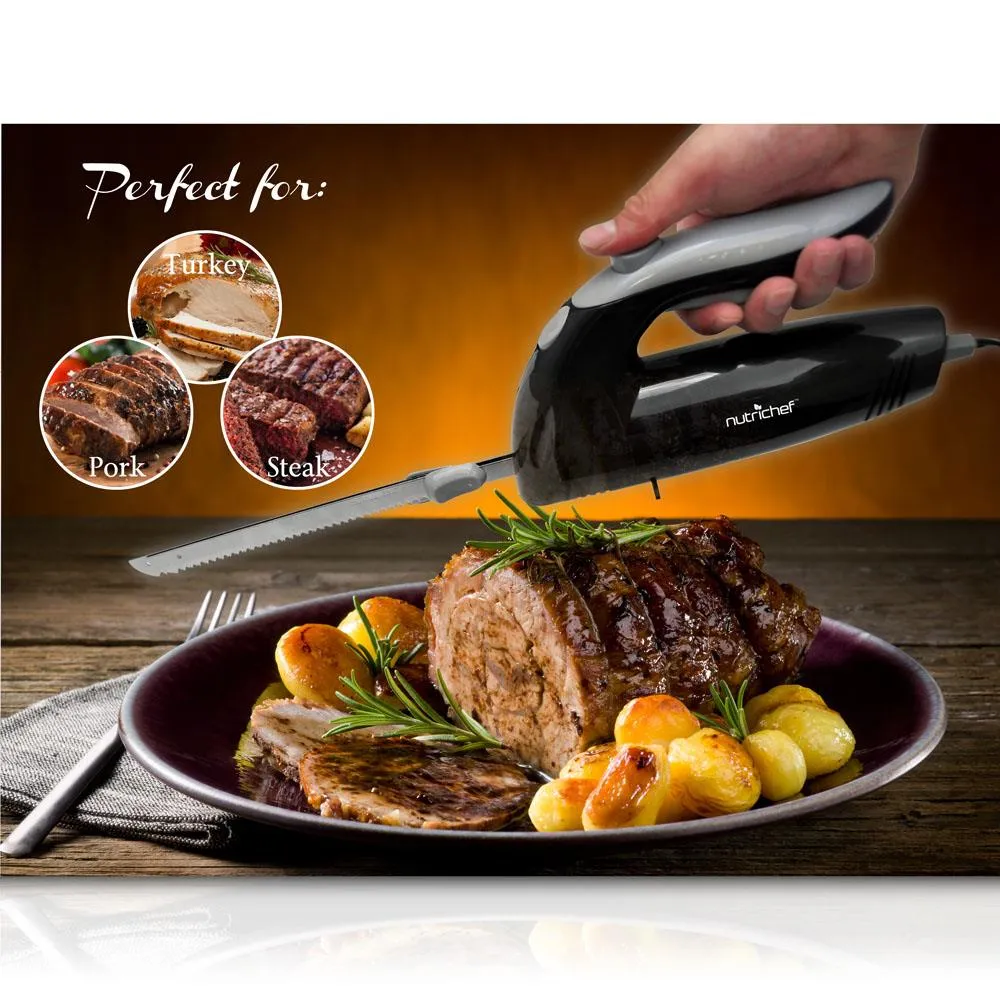 Nutrichef couteau électrique à découper inox