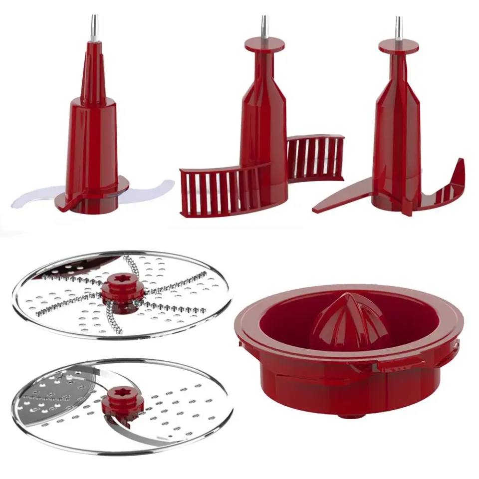 Nutrichef NCFPRED lames robot 6 accessoires rouge