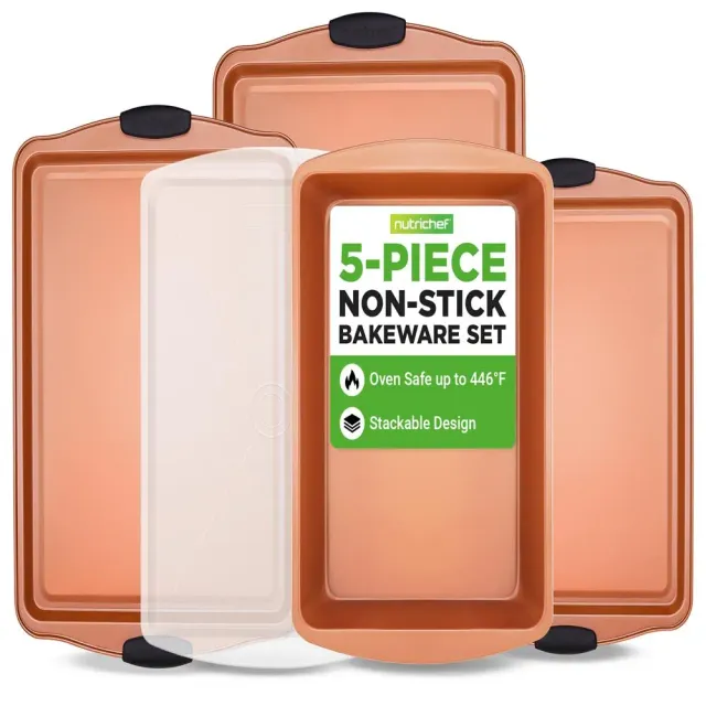 Nutrichef NC5PCS set plaques cuisson antiadhésif 5 pièces acier