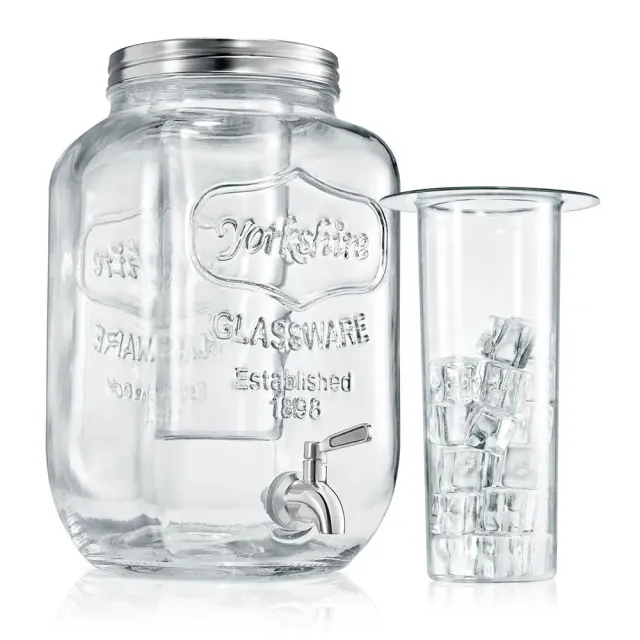 Nutrichef distributeur de boisson verre 3,8 L robinet inox