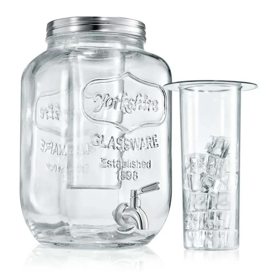 Nutrichef distributeur de boisson verre 3,8 L robinet inox