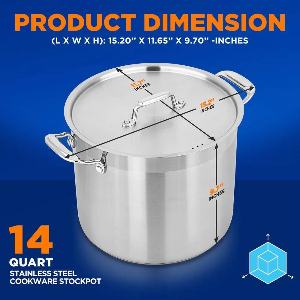Nutrichef NCSPT14Q faitout inox 14 QT induction