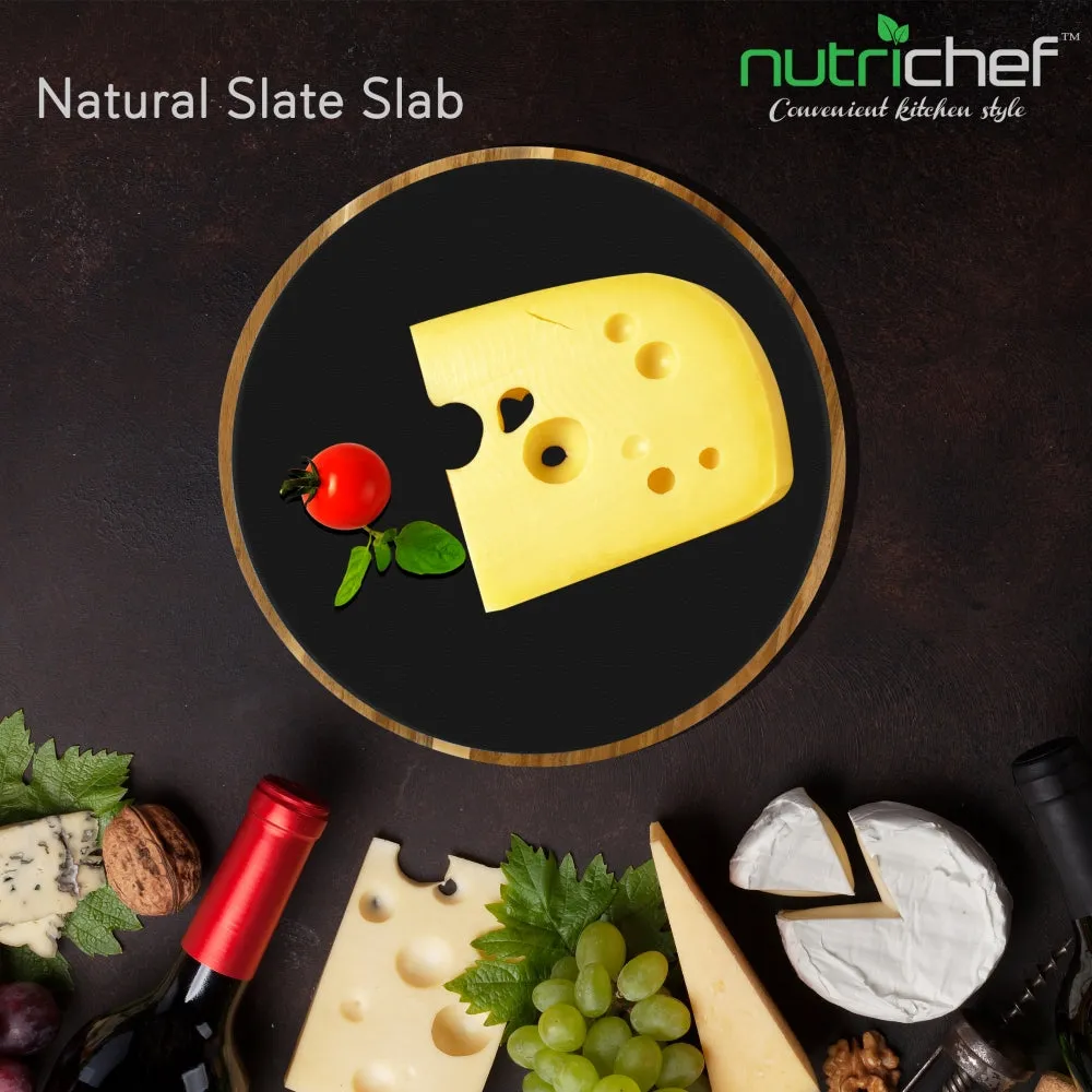 Nutrichef plateau fromage tournant ardoise acacia