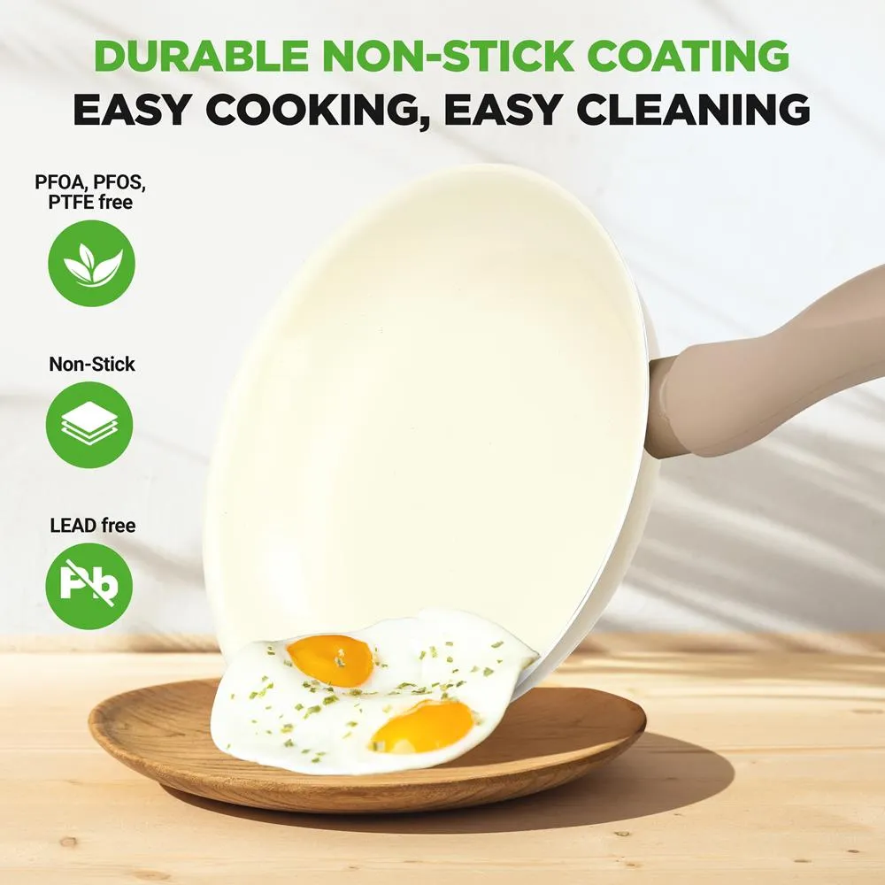 Nutrichef batterie cuisine 75 pièces céramique crème