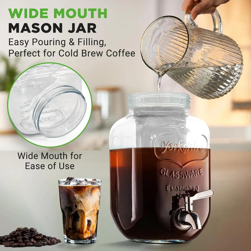 Nutrichef NCCOFF87 fontaine cold brew 3,8 L verre