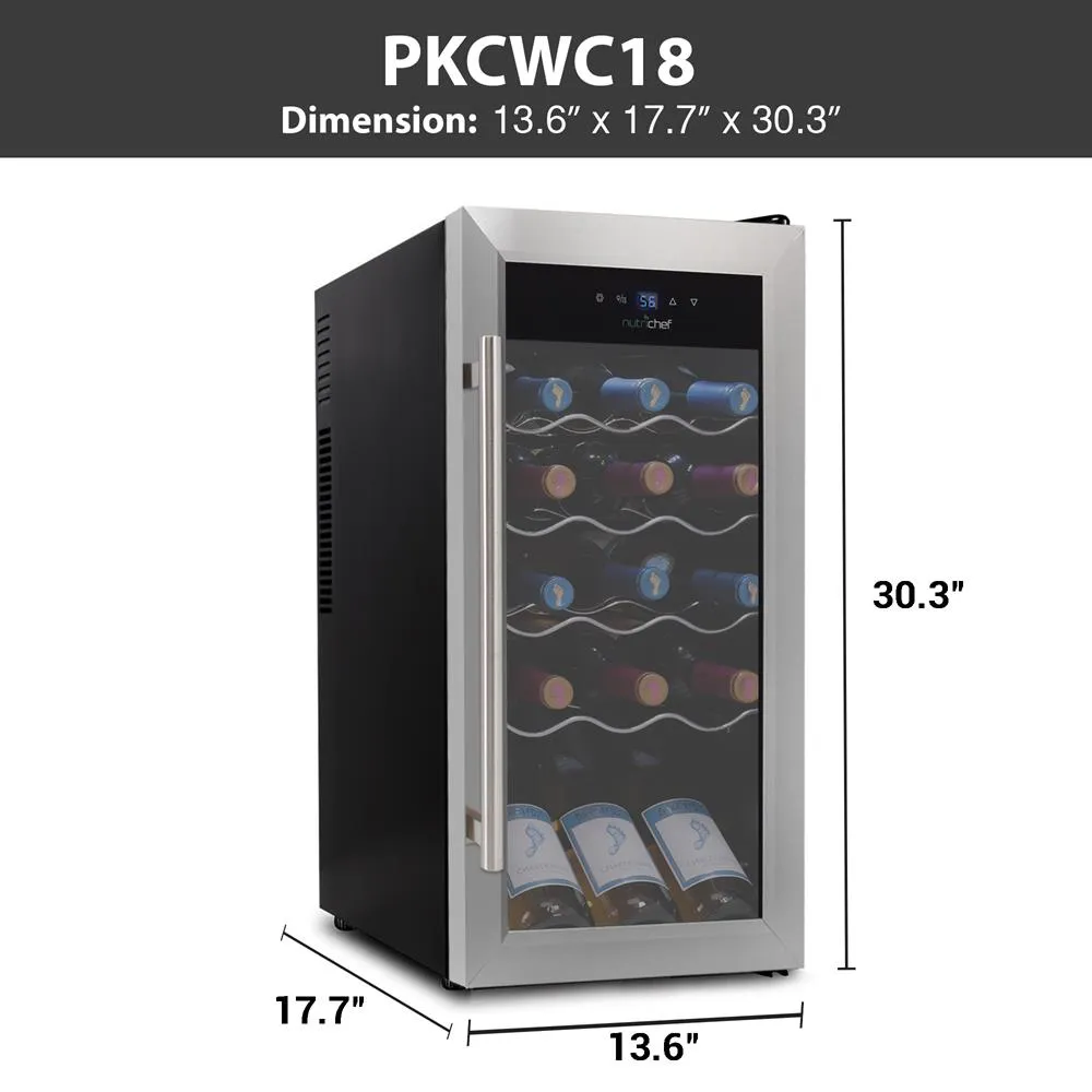 Nutrichef cave à vin 18 bouteilles porte inox