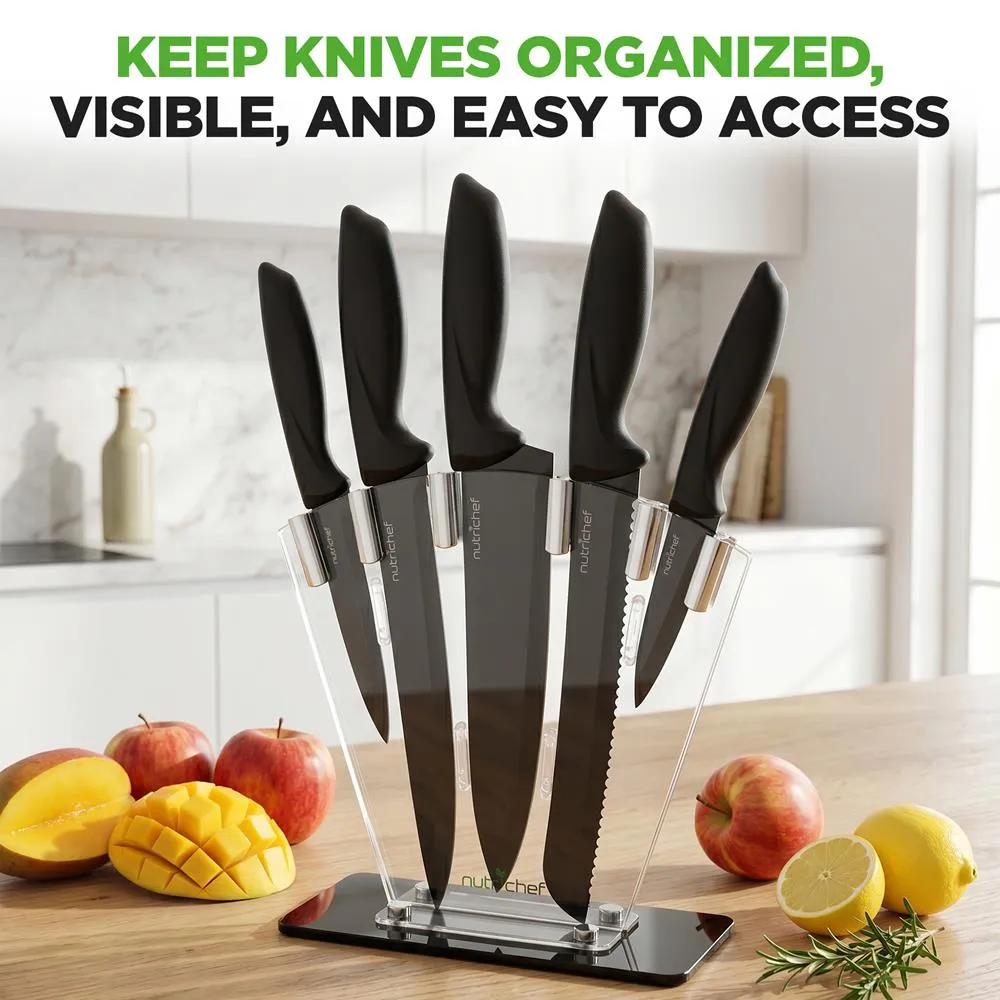 Nutrichef set couteaux inox 7 pièces support affûteur