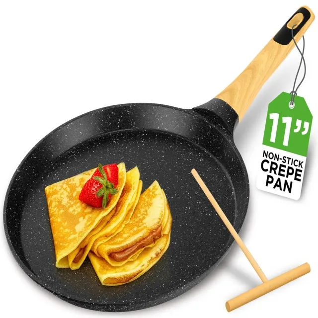 Nutrichef poêle à crêpes 28 cm antiadhésive + râteau